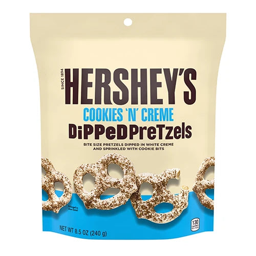 Pretzels bañados en Hershey's Cookies 'n' Creme