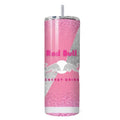 Red Bull Cup With Straw Pink Glitter Edition
