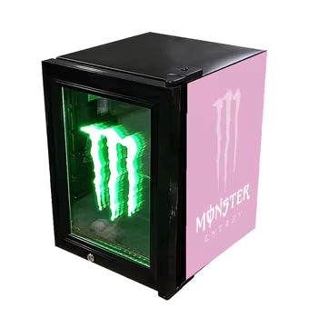 Monster Energy Mini Fridge Pink LED Cooler