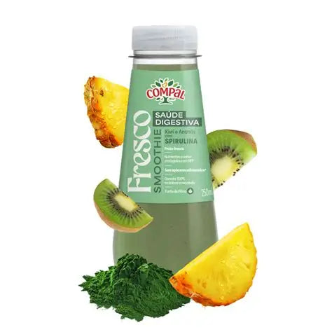 Compal Fresco Smoothie Saúde Digestiva — Kiwi & Ananás com Spirulina — 25 cl