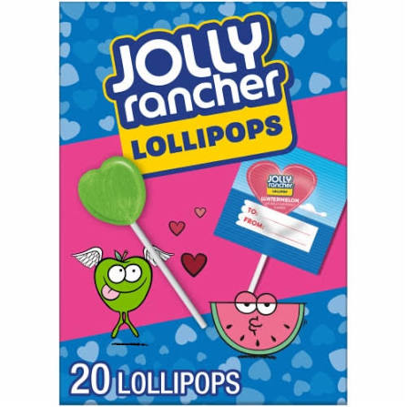 Jolly Rancher Heart Shaped Lollipops