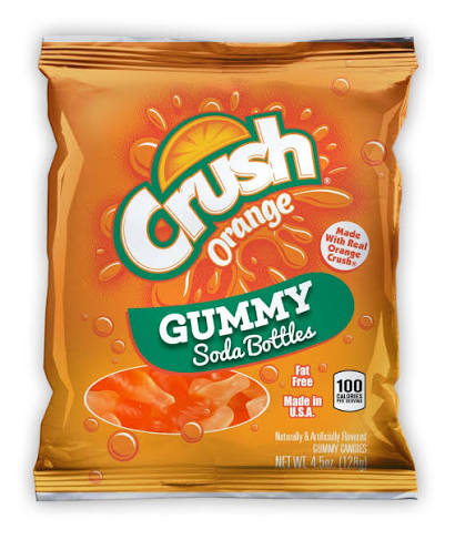 Crush Orange Gummy Soda Bottles
